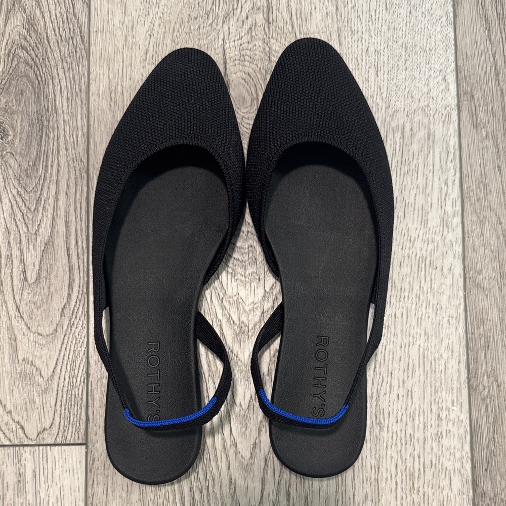 Rothy's Women's Black Almond Toe Slingback Flat
